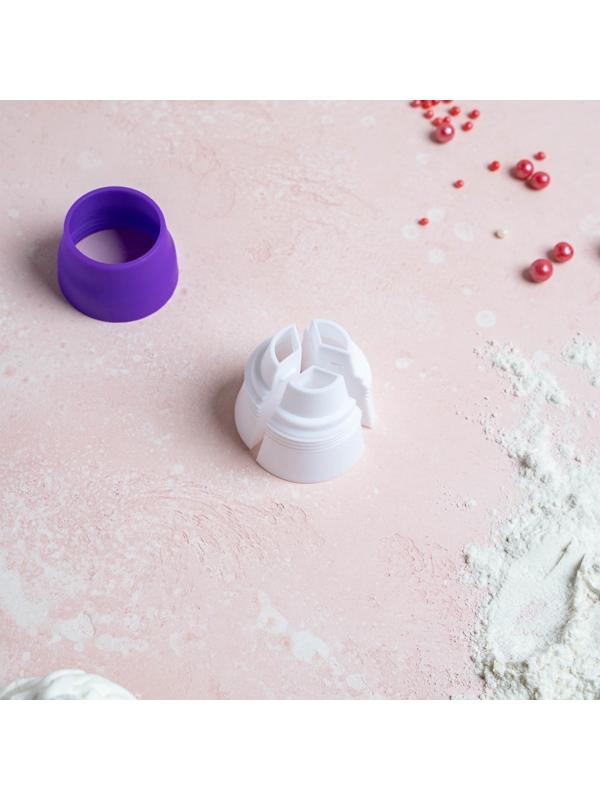 Набор насадок кондитерских, d=3,5 см, 16 шт, 2 адаптера, цвет МИКС