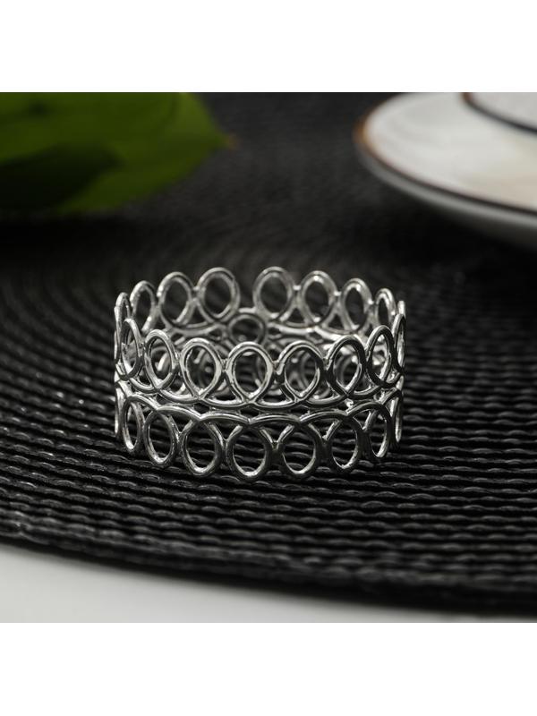 Кольцо для салфеток «Венок», 4,5×2 см, цвет серебряный