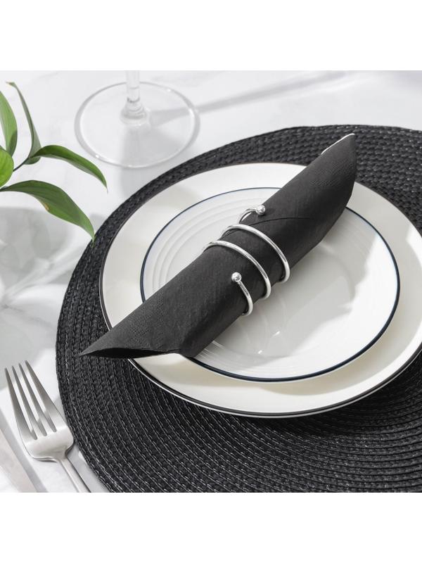 Кольцо для салфеток «Спираль», 4,5×4 см, цвет серебряный