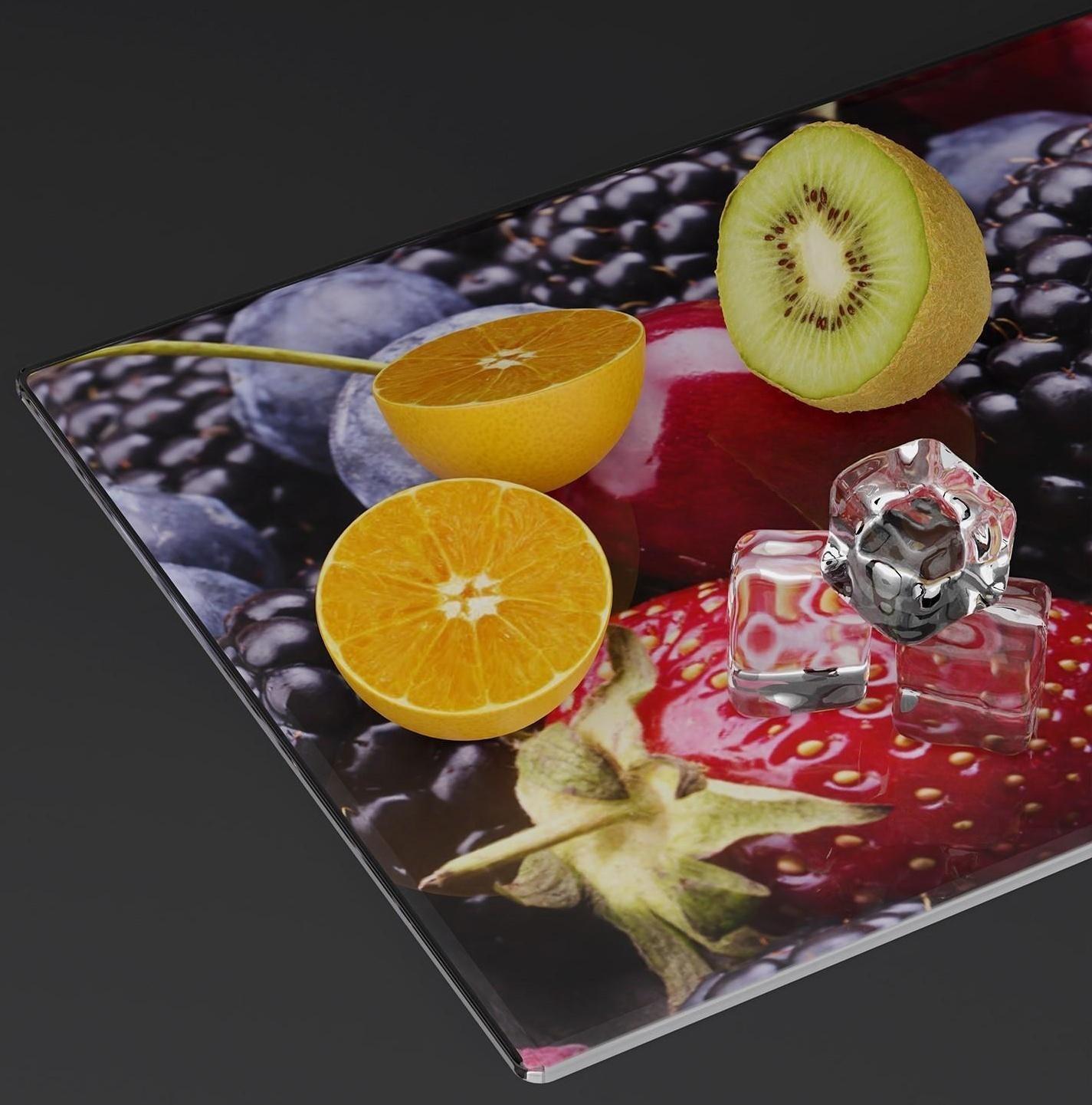 Доска разделочная стеклянная Доляна «Ягодный бум», 30×20 см