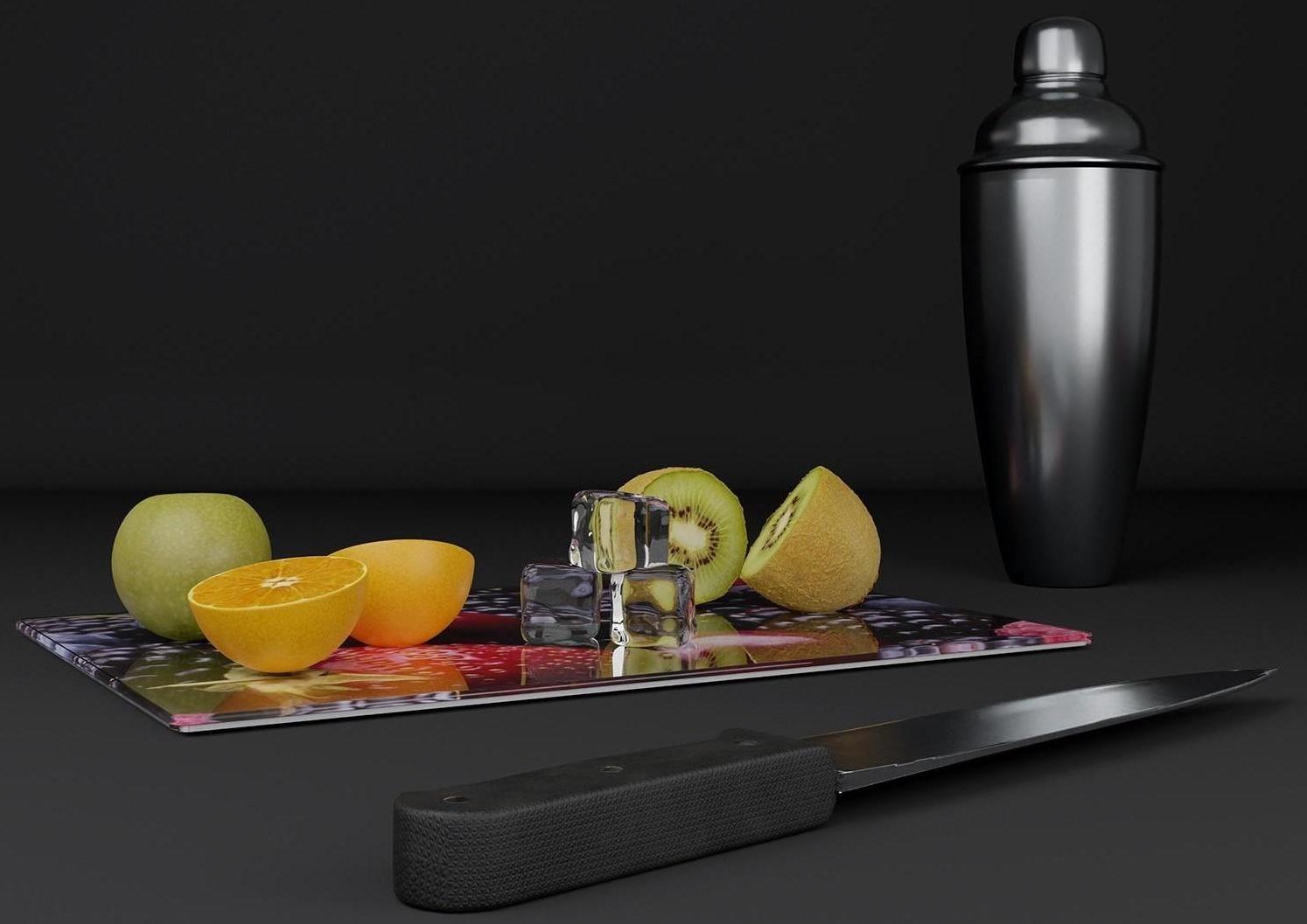 Доска разделочная стеклянная Доляна «Ягодный бум», 30×20 см