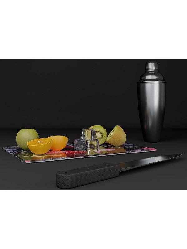 Доска разделочная стеклянная Доляна «Ягодный бум», 30×20 см