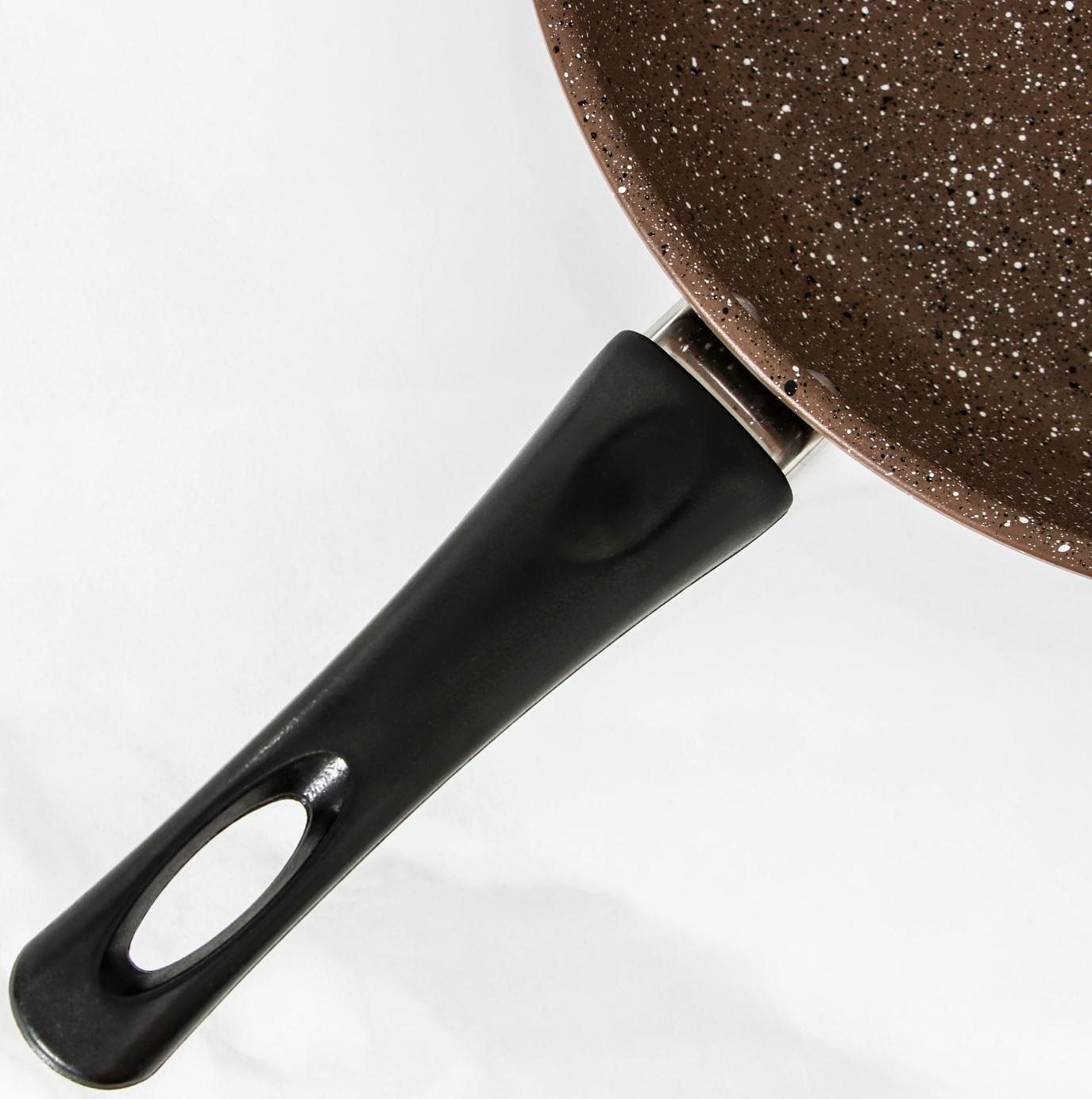Сковорода Rock, d=29 см, пластиковая ручка, антипригарное покрытие, цвет коричневый