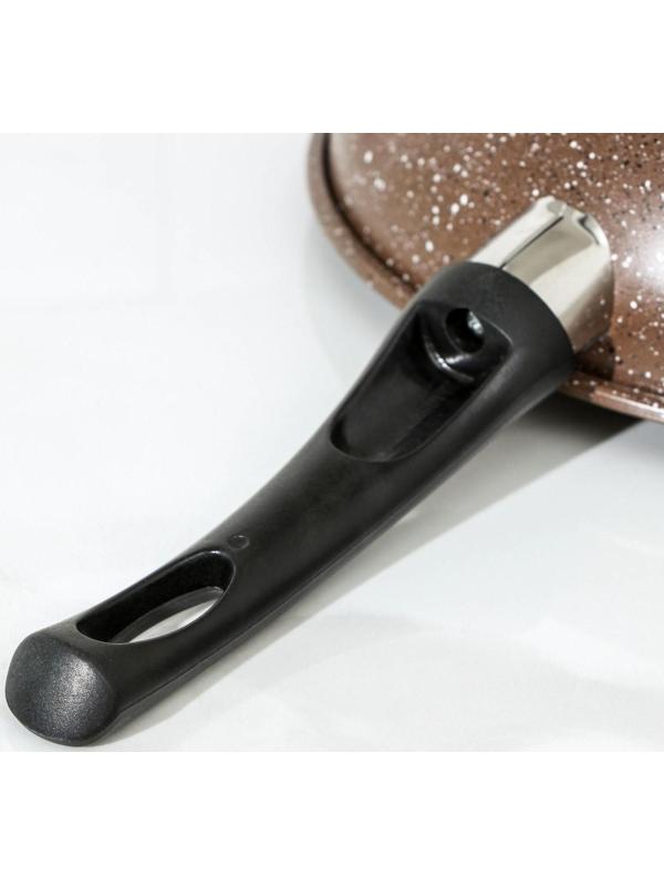 Сковорода Rock, d=29 см, пластиковая ручка, антипригарное покрытие, цвет коричневый