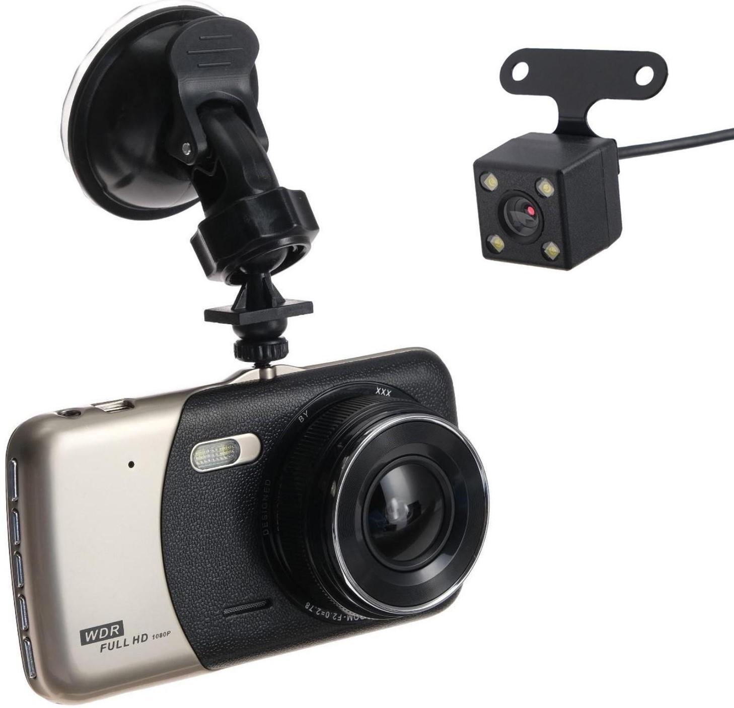 Видеорегистратор Cartage, 2 камеры, HD 1080P, TFT 4.0, обзор 160°