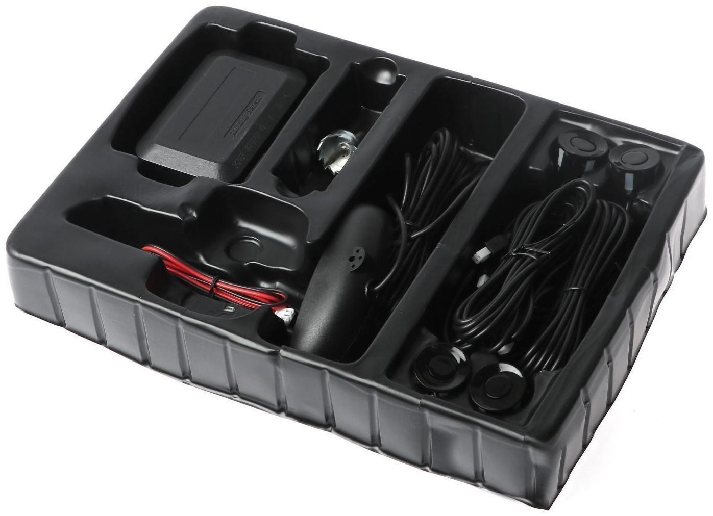 Парковочная система 4 датчика, LED-экран, 12 В, датчик чёрный