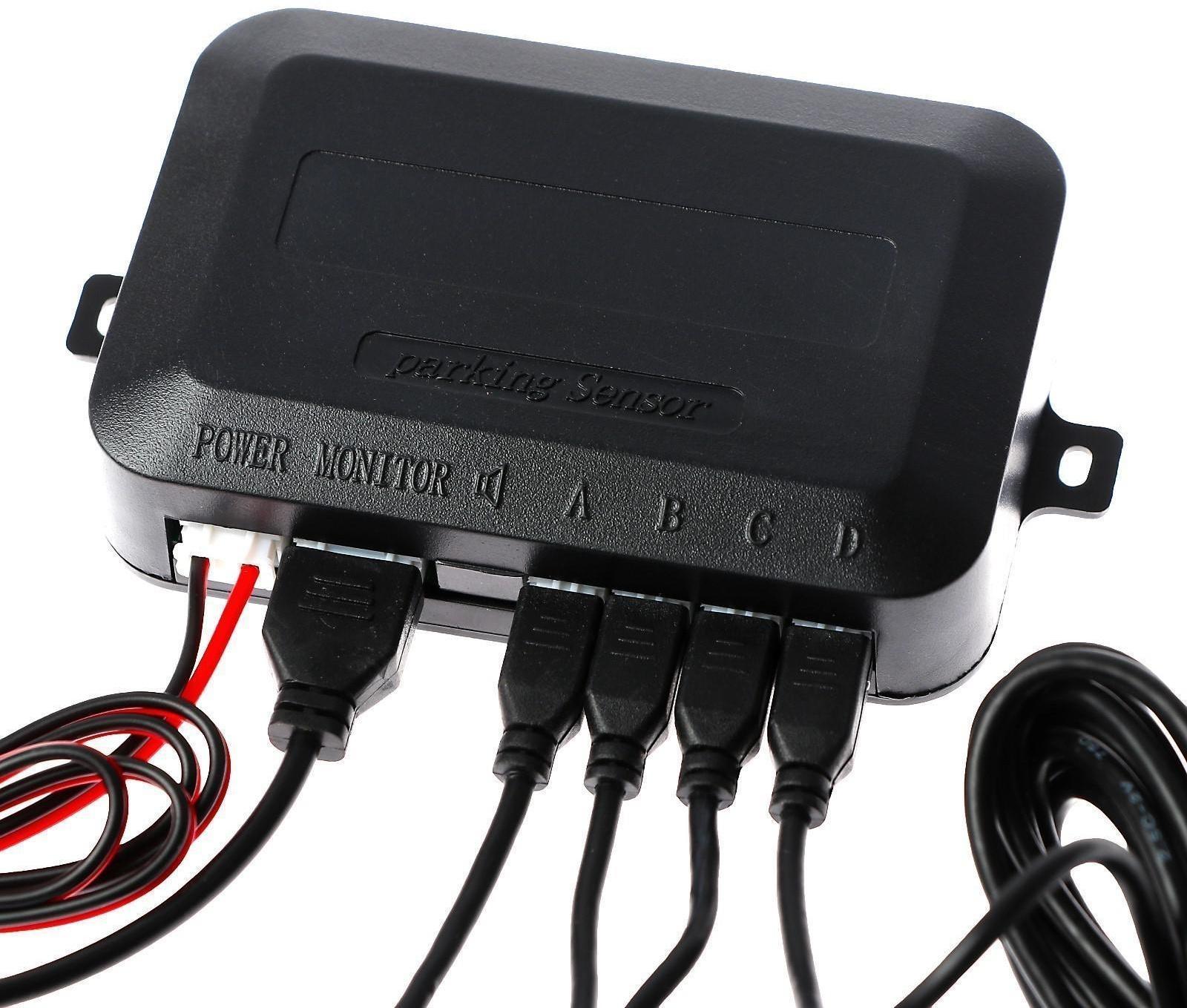 Парковочная система, 4 датчика, LED-экран, 12 В, датчик серый