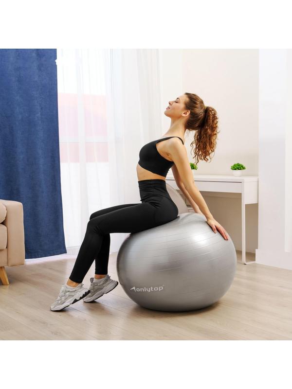 Фитбол ONLYTOP, d=85 см, 1400 г, антивзрыв, цвет серый