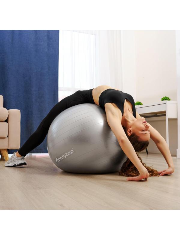 Фитбол ONLYTOP, d=85 см, 1400 г, антивзрыв, цвет серый