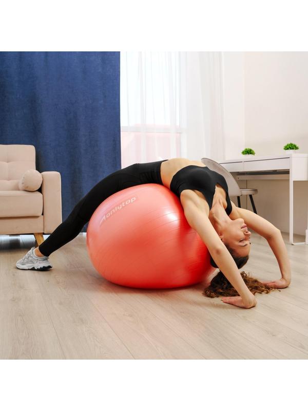 Фитбол ONLYTOP, d=85 см, 1400 г, антивзрыв, цвет оранжевый