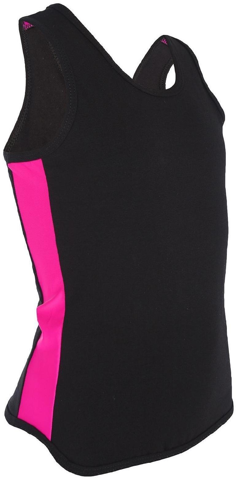 Майка-борцовка с лампасами, размер 30, цвет чёрный/фуксия