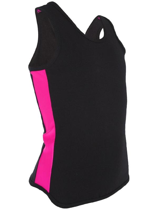 Майка-борцовка с лампасами, размер 30, цвет чёрный/фуксия