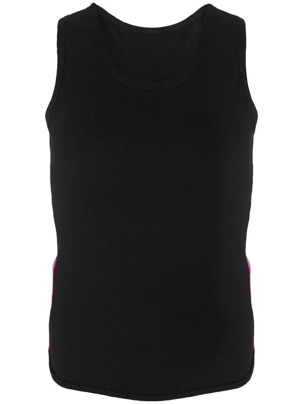 Майка-борцовка с лампасами, размер 34, цвет чёрный/фуксия