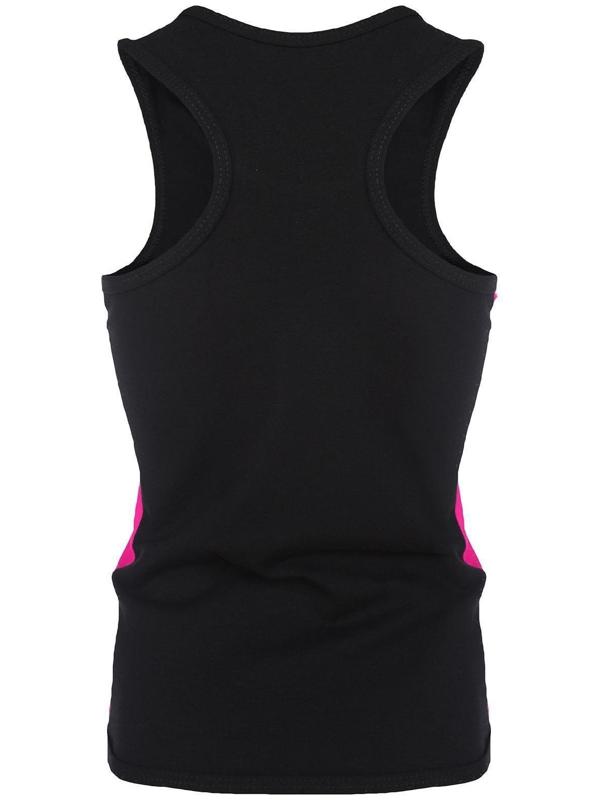 Майка-борцовка с лампасами, размер 34, цвет чёрный/фуксия