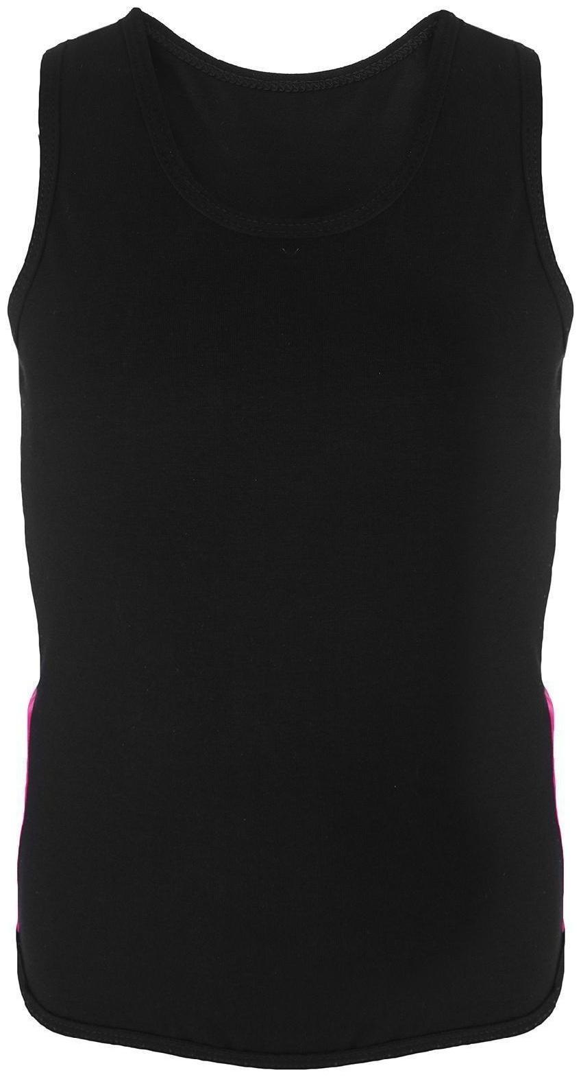 Майка-борцовка с лампасами, размер 36, цвет чёрный/фуксия