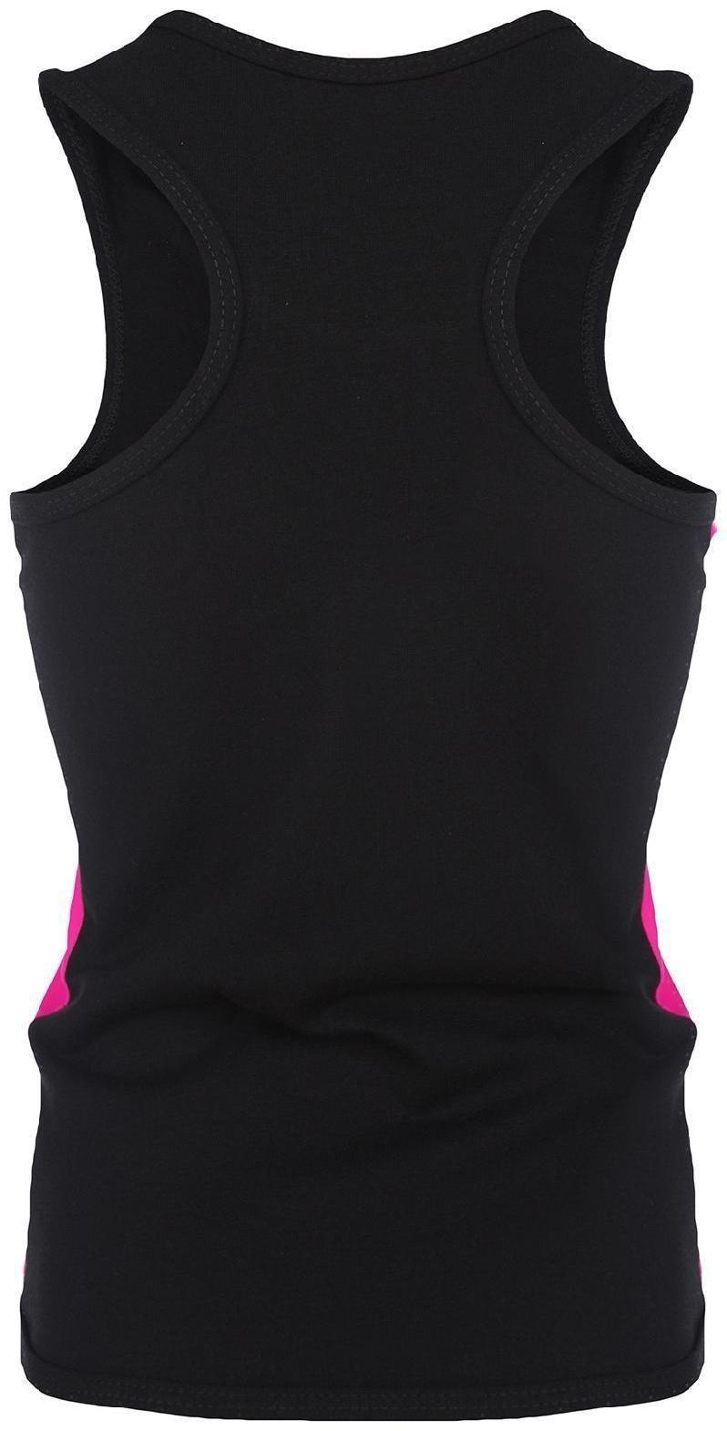 Майка-борцовка с лампасами, размер 38, цвет чёрный/фуксия