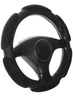 Оплетка руля AVS SP-426L-B, спонжевая, размер L, черная