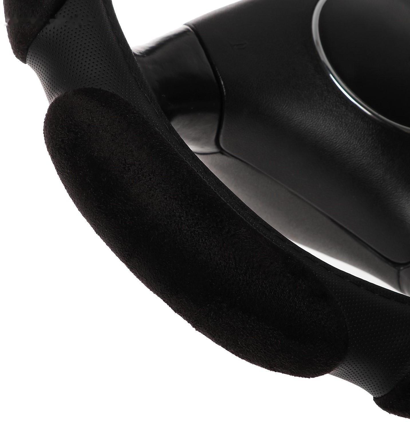 Оплетка руля AVS SP-426M-B, спонжевая, размер M, черная