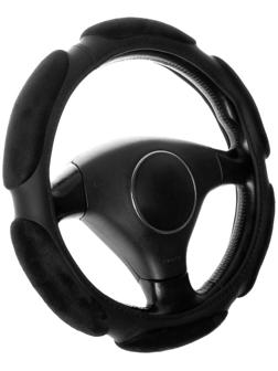Оплетка руля AVS SP-426M-B, спонжевая, размер M, черная