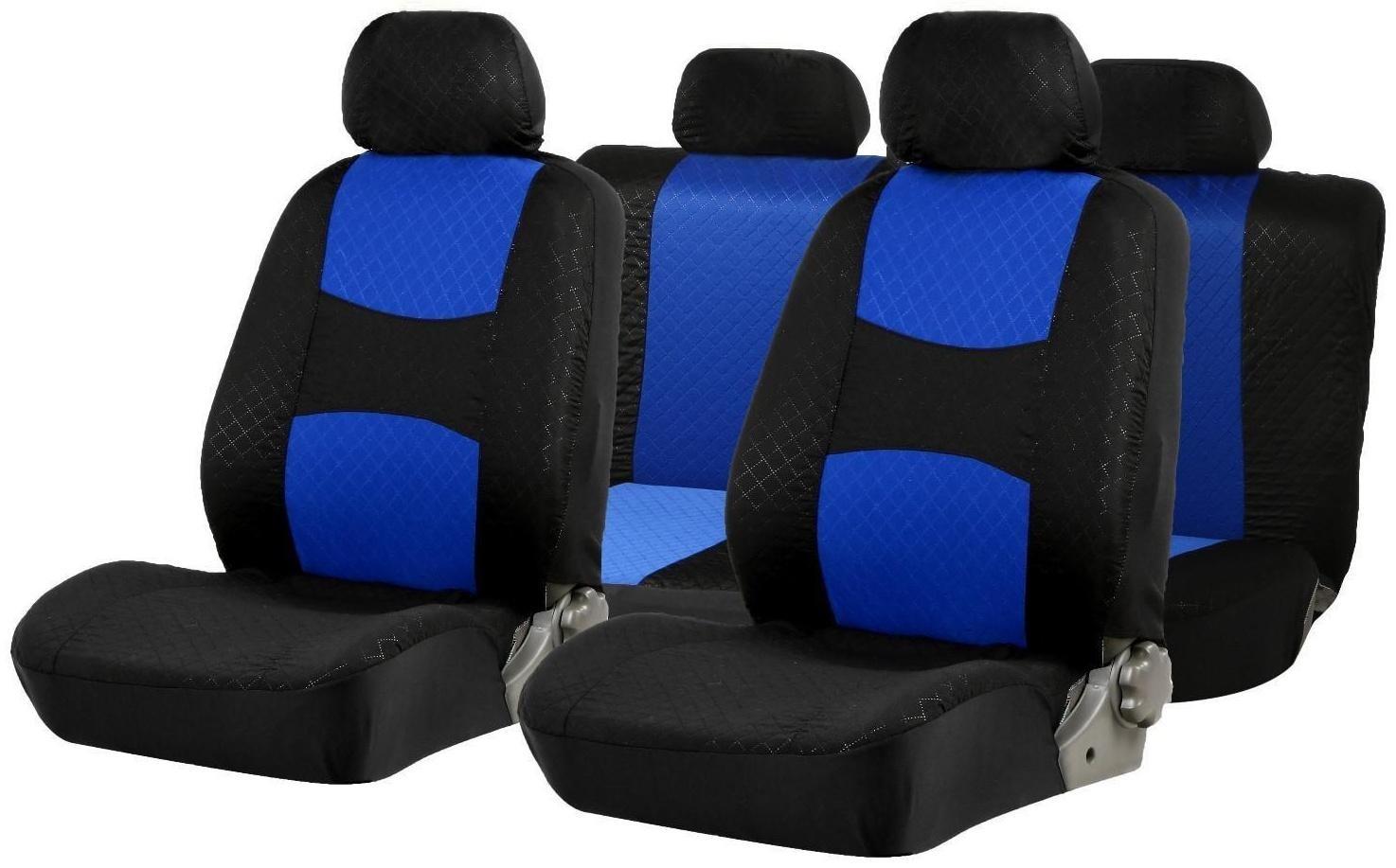 Авточехлы TORSO Premium универсальные, 9 предметов, чёрно-синий AV-4