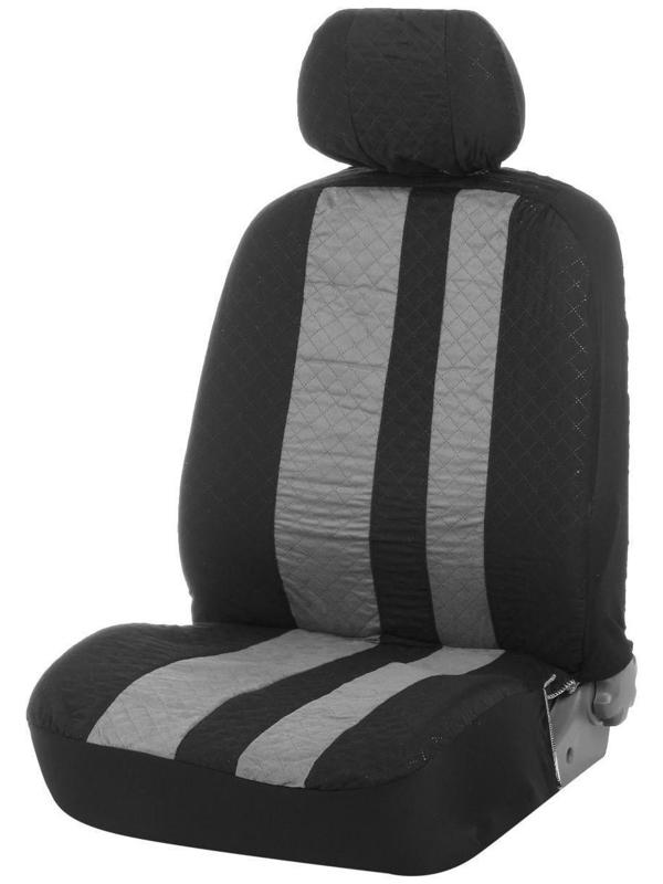 Авточехлы TORSO Premium универсальные, 6 предметов, чёрно-серый AV-10