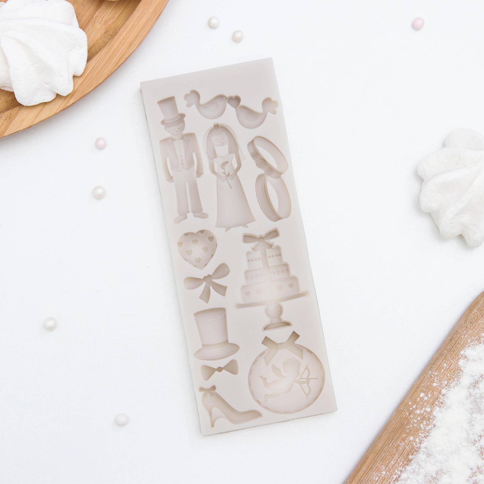 Молд силиконовый «Свадебная атрибутика», 16×6×0,9 см, цвет МИКС