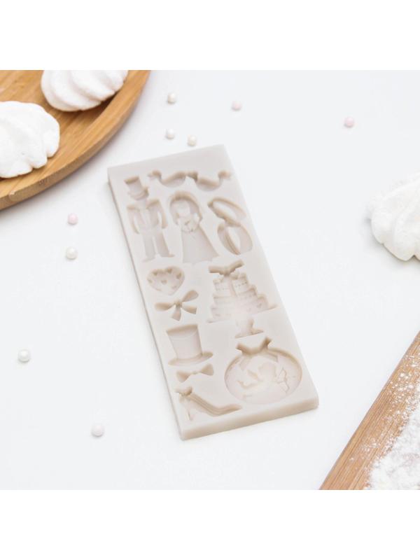 Молд силиконовый «Свадебная атрибутика», 16×6×0,9 см, цвет МИКС