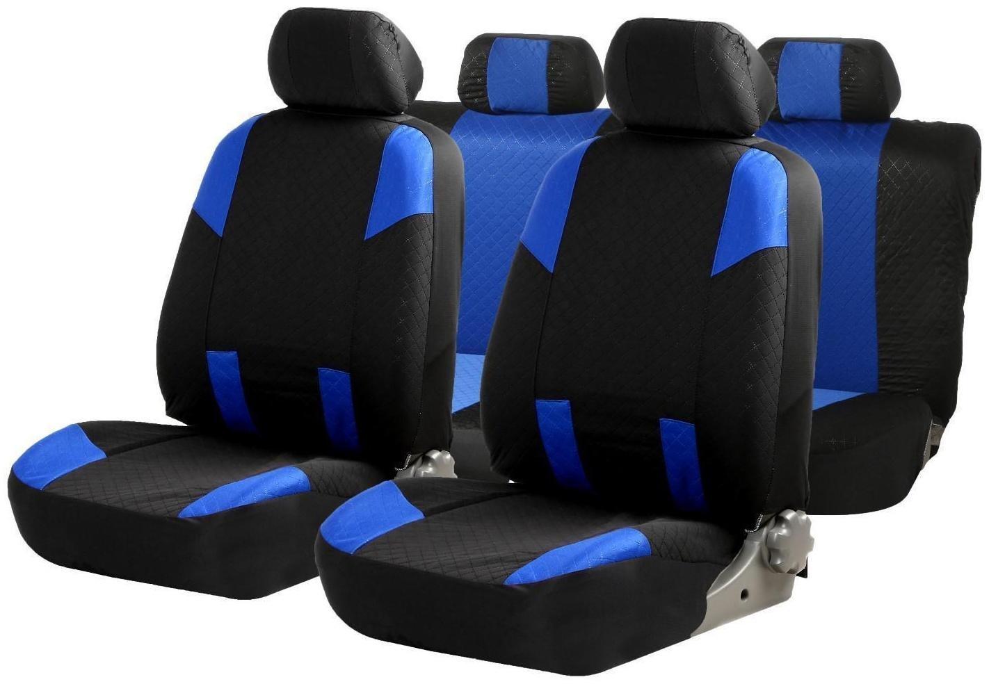 Авточехлы TORSO Premium универсальные, 9 предметов, чёрно-синий AV-36