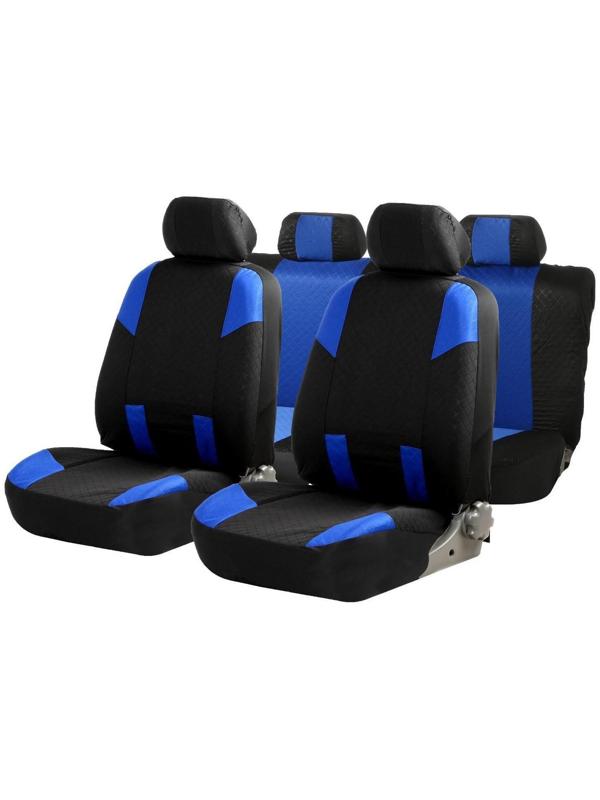 Авточехлы TORSO Premium универсальные, 9 предметов, чёрно-синий AV-36