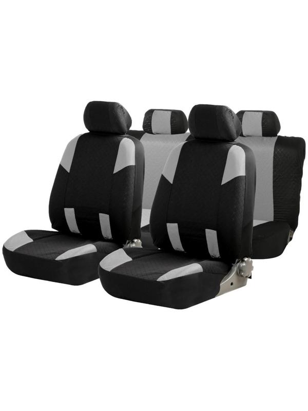 Авточехлы TORSO Premium универсальные, 9 предметов, чёрно-серый AV-37