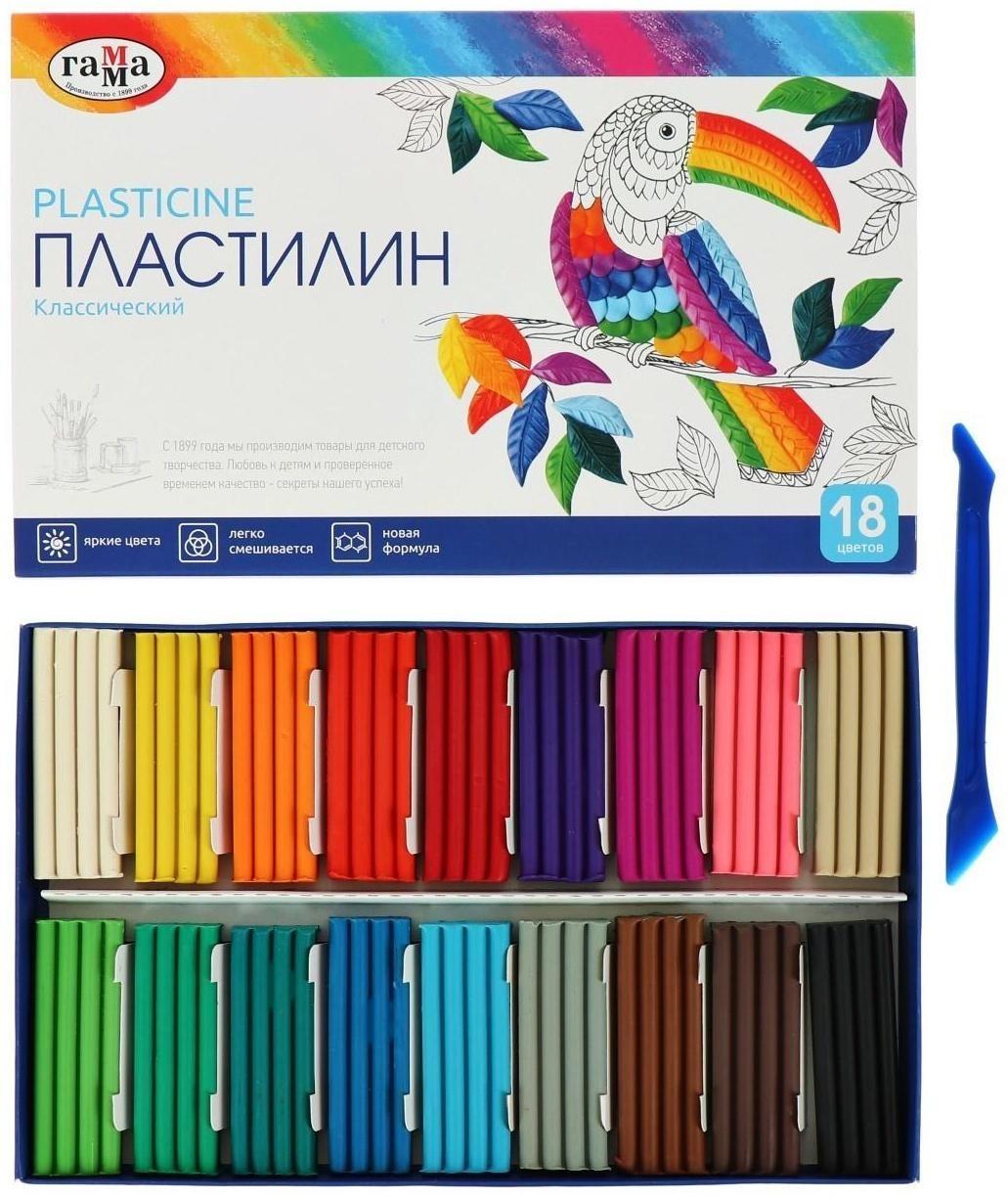 Пластилин 18 цветов 360 г, 