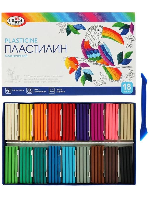 Пластилин 18 цветов 360 г, 