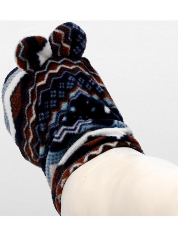 Шапка-капор зимняя для собак, L-XL (ДС 26-28 см, ОМ 34-36 см), микс