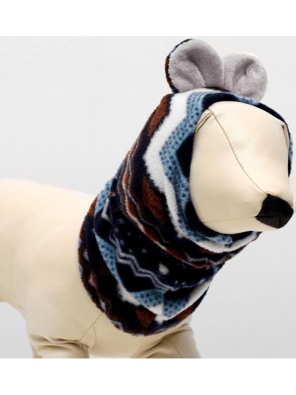 Шапка-капор зимняя для собак, L-XL (ДС 26-28 см, ОМ 34-36 см), микс