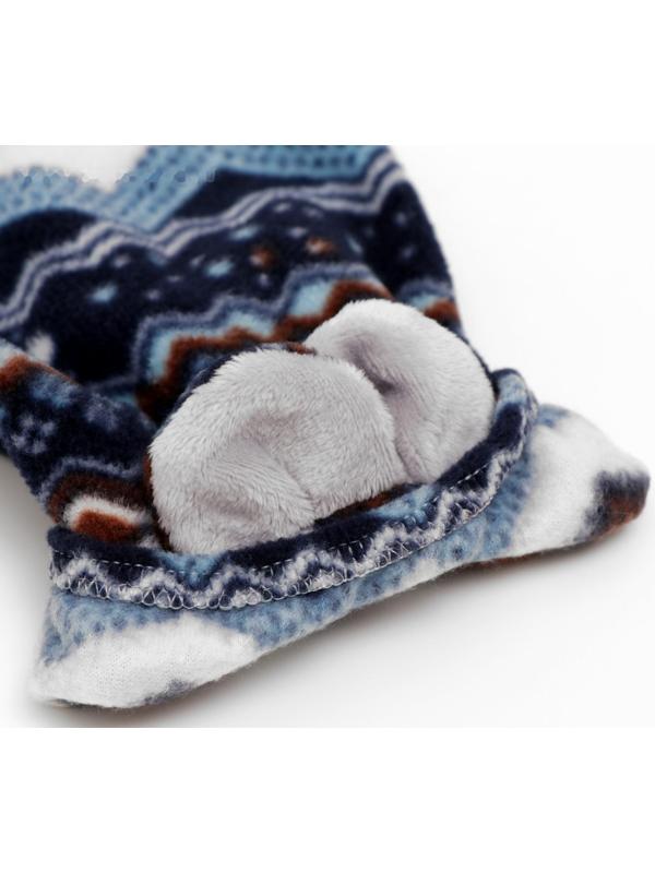 Шапка-капор зимняя для собак, L-XL (ДС 26-28 см, ОМ 34-36 см), микс