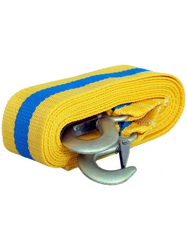 Трос буксировочный Goodyear, 10 т, 5 м х 6 см, 2 крюка, сумка- мешок