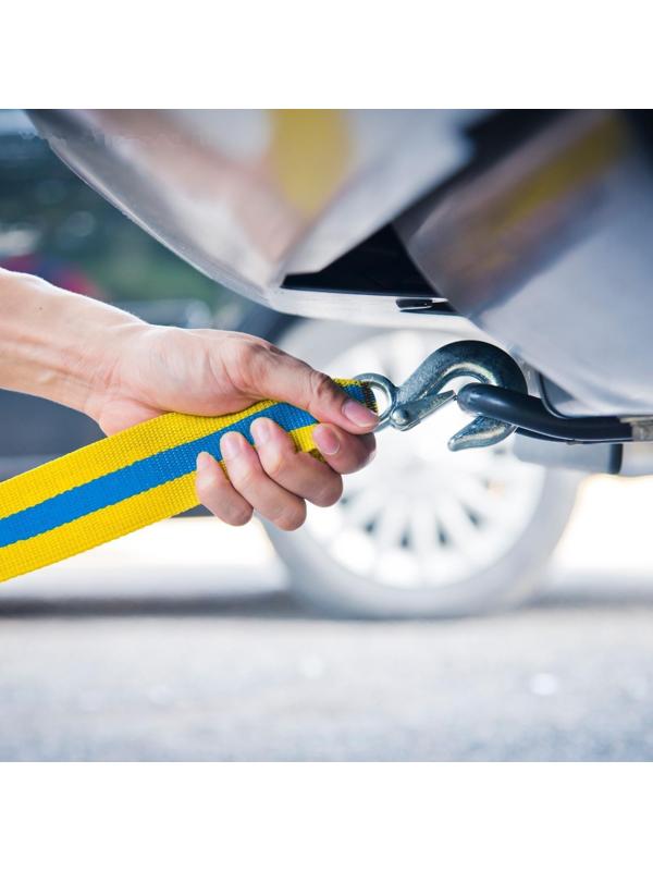 Трос буксировочный Goodyear, 10 т, 5 м х 6 см, 2 крюка, сумка- мешок