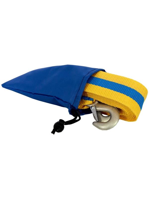 Трос буксировочный Goodyear, 10 т, 5 м х 6 см, 2 крюка, сумка- мешок