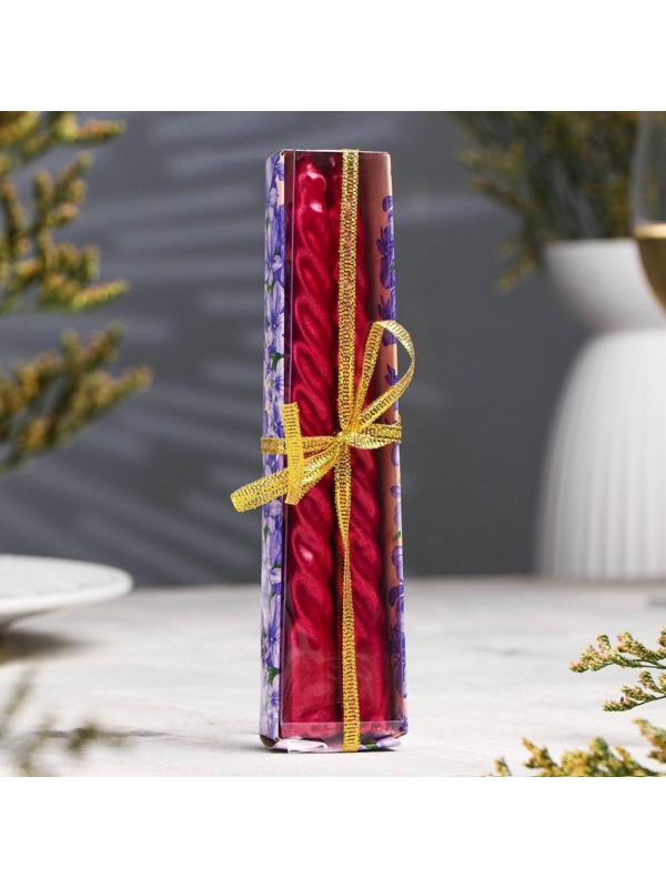 Набор свечей витых, 1,5х 15 см, 2 штуки, рубиновый металлик