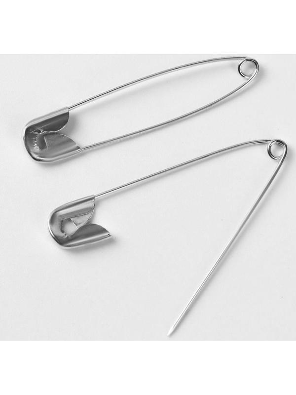 Булавки английские №3, 45 мм, 500 шт, цвет серебряный