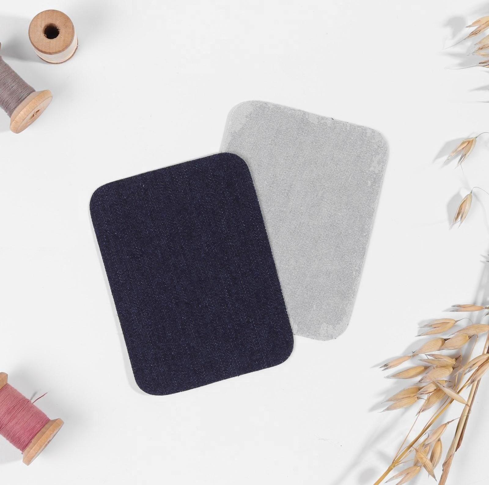 Заплатки для одежды, 10 × 7,5 см, термоклеевые, пара, цвет джинс