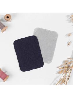 Заплатки для одежды, 10 × 7,5 см, термоклеевые, пара, цвет джинс