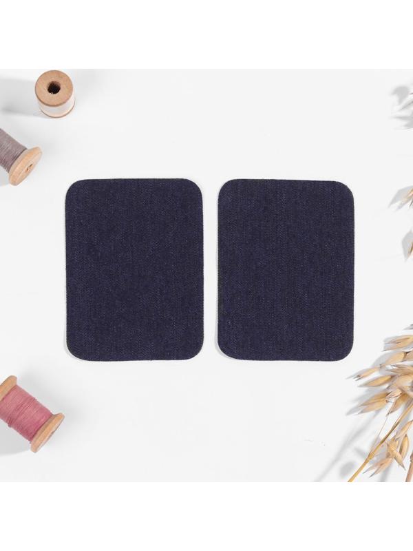 Заплатки для одежды, 10 × 7,5 см, термоклеевые, пара, цвет джинс