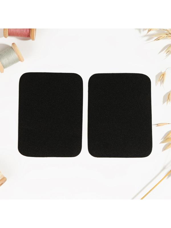 Заплатки для одежды, 10 × 7,5 см, термоклеевые, пара, цвет чёрный