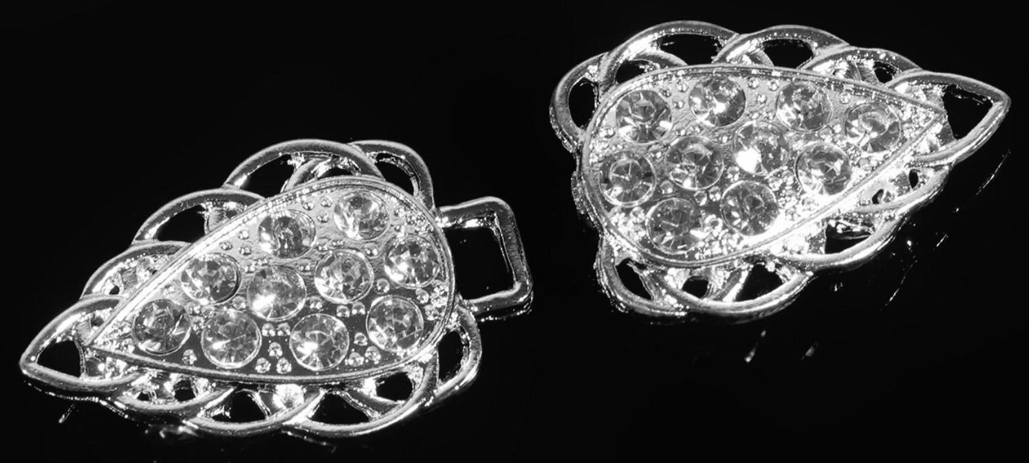 Декоративная застёжка, 6 × 2 см, цвет серебряный