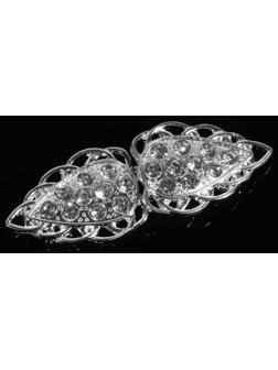 Декоративная застёжка, 6 × 2 см, цвет серебряный