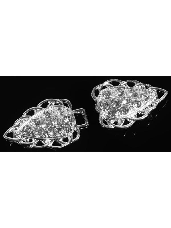 Декоративная застёжка, 6 × 2 см, цвет серебряный