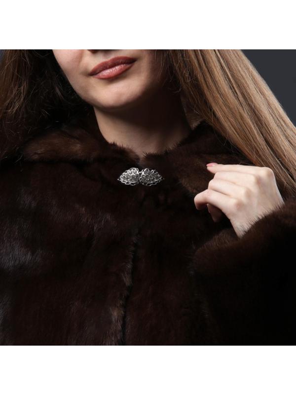 Декоративная застёжка, 6 × 2 см, цвет серебряный