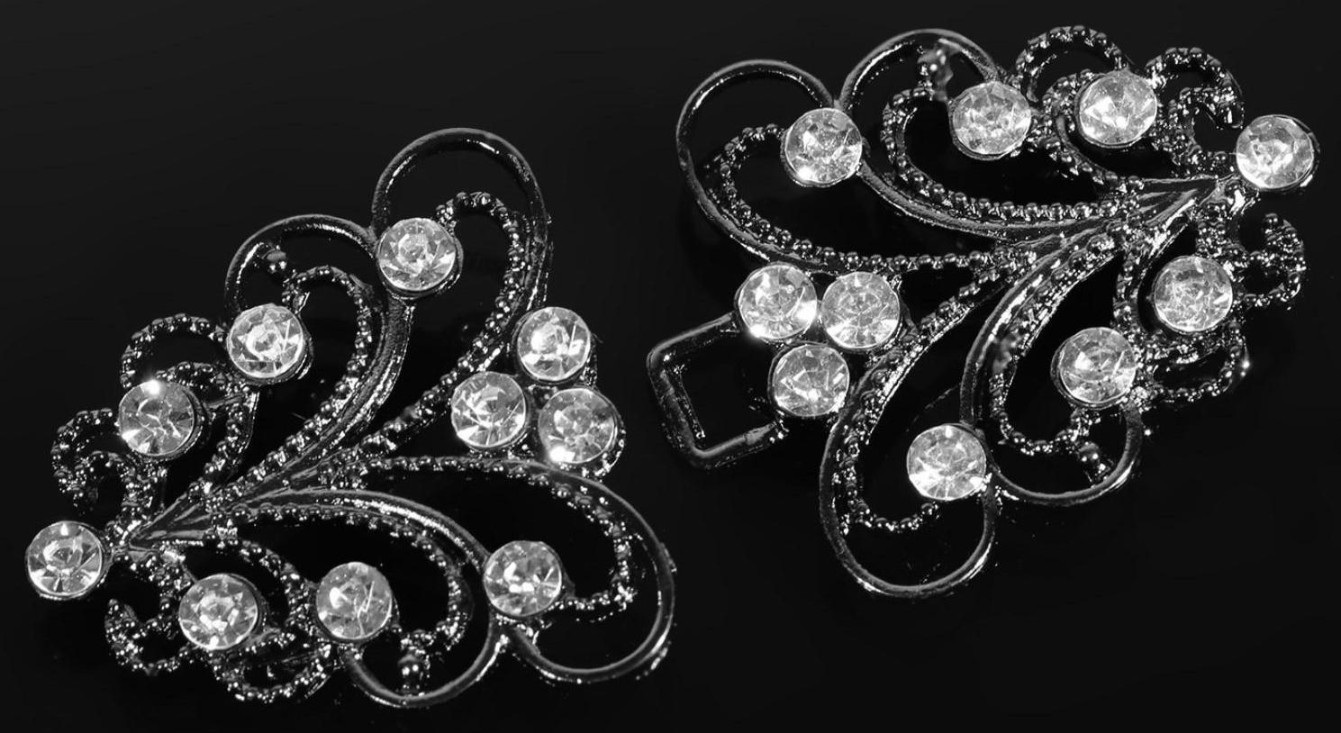 Декоративная застёжка, 6,5 × 3 см, цвет чёрный