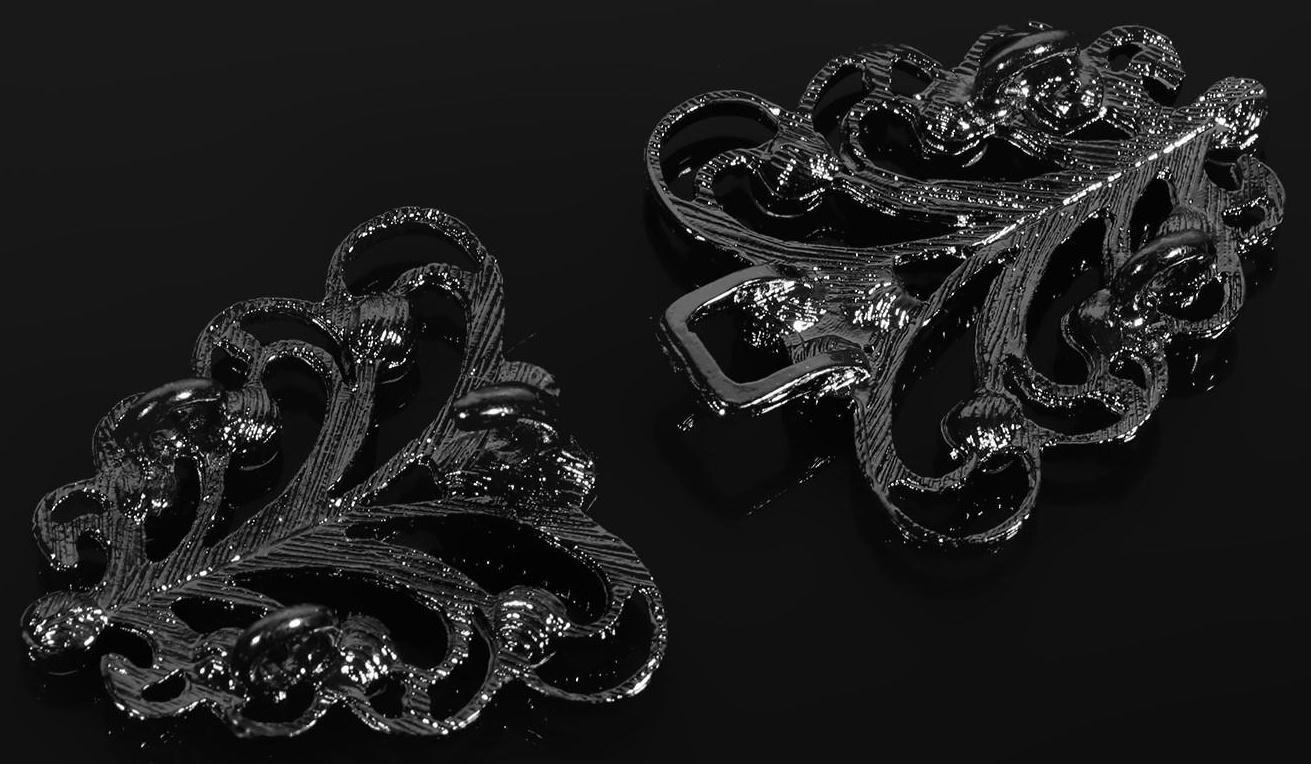 Декоративная застёжка, 6,5 × 3 см, цвет чёрный